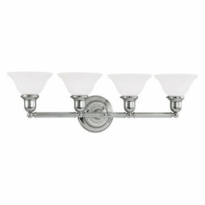 Westmorland View - Four Light Bath Vanity Chrome Finish w/ Satin Whit