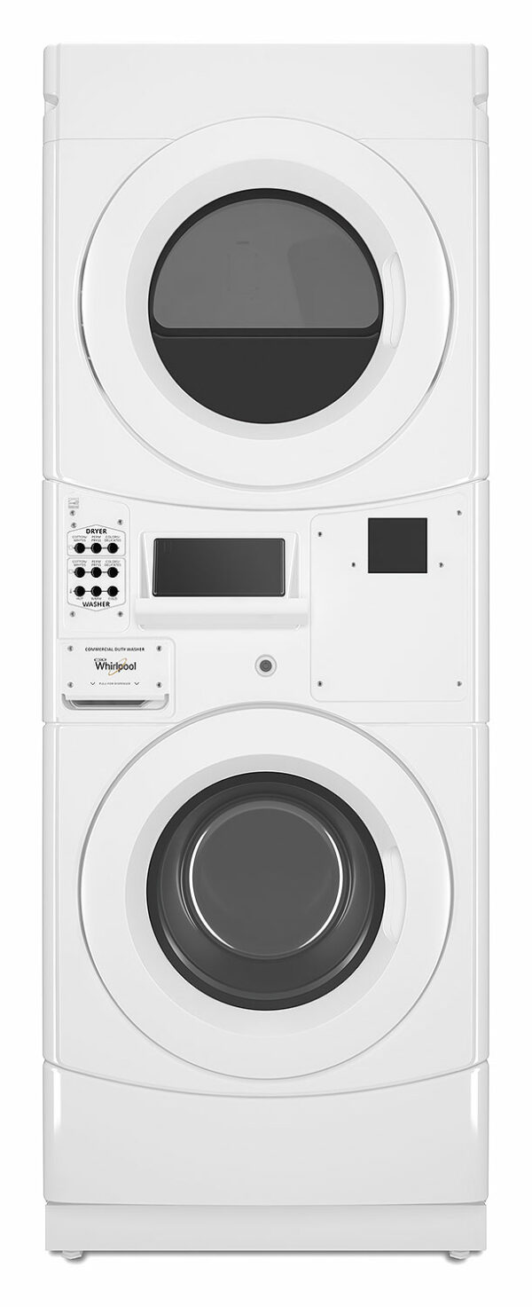 Whirlpool Commercial White Card Reader-Ready Gas Stacked Washer & Dryer Combo