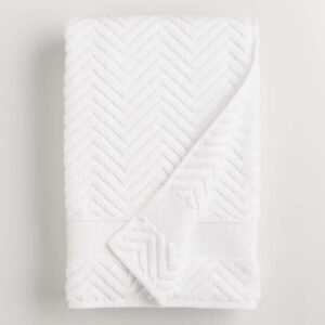 White Chevron Spa Bath Towel - Cotton by World Market