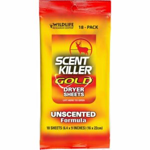 Wildlife Research Center Scent Killer Gold Unscented Dryer Sheets 18-Pack - Game Scents And Attrcts at Academy Sports