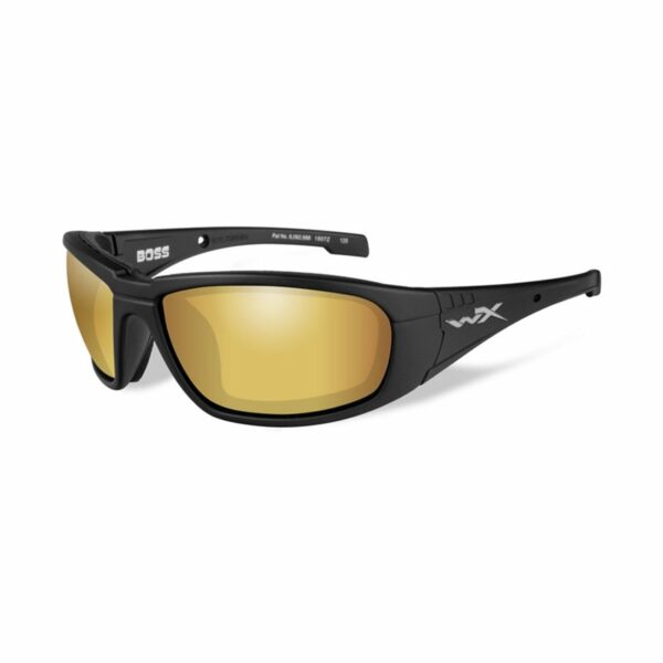 Wiley X Boss Sunglasses Matte Black/Polarized Venice Gold Mirror - Case Sunglasses at Academy Sports