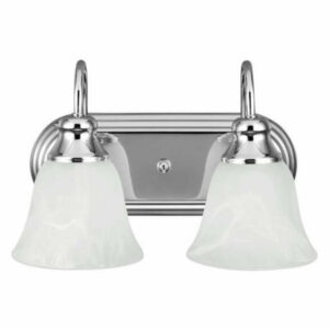 Windgate 2-Light Bath Vanity Chrome Alabaster Glass