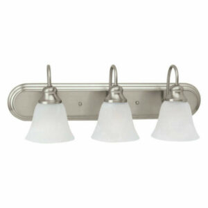 Windgate 3-Light Bath Vanity Brushed Nickel Alabaster Glass