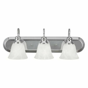 Windgate 3-Light Bath Vanity Chrome Alabaster Glass