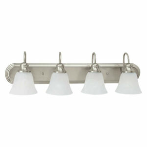 Windgate 4-Light Bath Vanity Brushed Nickel Alabaster Glass