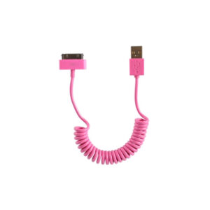 WireX Coiled USB Data Charging Cable for Apple iPhone / iPad / iPod (Pink)