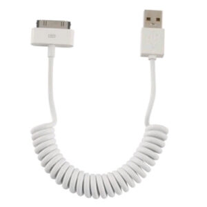 WireX USB Data and Charging Coiled Cable Replacement for Apple iPhone / iPod / iPad (White)