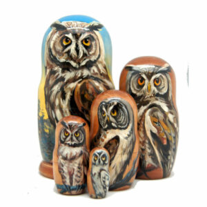 Wise Forest Owl Nested Dolls