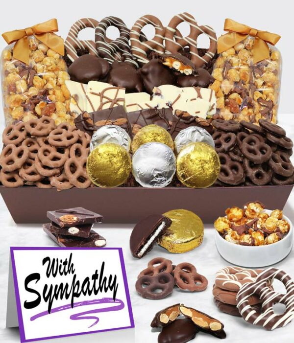 With Sympathy - Belgian Chocolate Covered Snack Tray - Regular