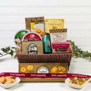 With Sympathy Tasteful Greetings | Gourmet Gift Baskets by GiftBasket.com