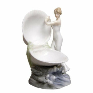 Woman and Clam Shell Jewelry Tray, Maiden, Fine Porcelain