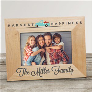 Wood Personalized Picture Frame Harvest Happiness