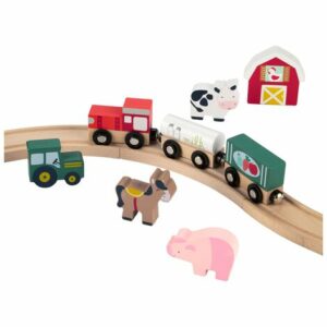 Wooden Animal & Train Set