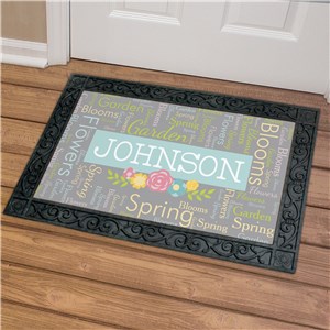 Word-Art Personalized Spring Doormat