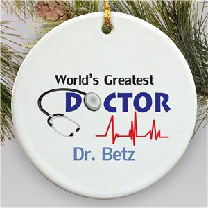 World's Greatest Doctor Personalized Ornament