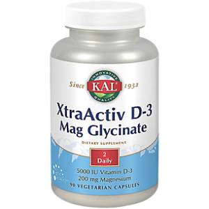 XtraActiv Vitamin D3 Magnesium Glycinate - 5,000 IU / 200 MG (90 Vegetarian Capsules)