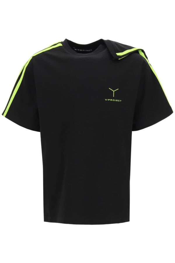 Y PROJECT T-SHIRT WITH ASYMMETRICAL SHOULDER S Black, Green Cotton