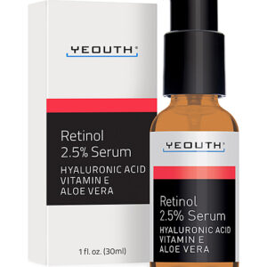 YEOUTH Women's Skin Serums & Treatments - 2.5% Retinol Serum with Hyaluronic Acid, Vitamin E & Aloe Vera