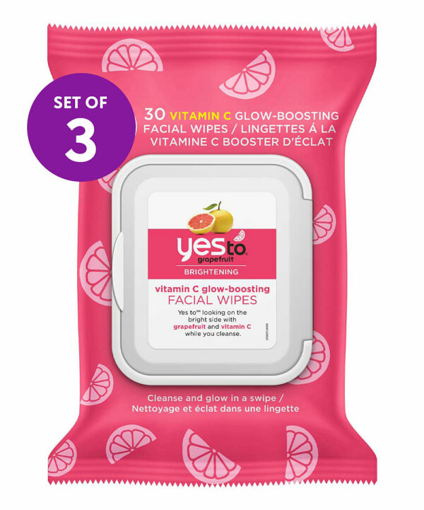 YES TO Women's Cleansers & Facial Wipes - Grapefruit Vitamin C Glow-Boosting 30-Ct. Facial Wipes - Set of 3