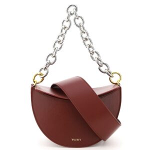 YUZEFI DORIS BAG WITH CHAIN OS Purple, Red Leather
