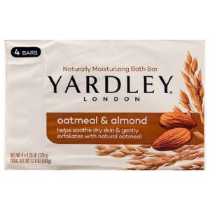 Yardley of London Naturally Moisturizing Bath Bar Oatmeal & Almond - 4.25 oz x 4 pack