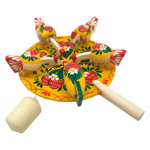 Yellow Pecking Hens Chime Toy