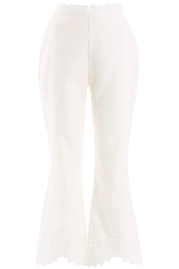 ZIMMERMANN CARNABY FLARED TROUSERS 1 White Linen