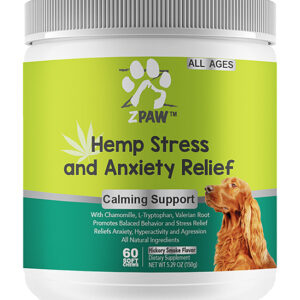 ZPAW Pet Supplements & Vitamins - Hemp Calming Treats for Dogs & Cats