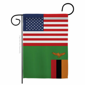 Zambia US Friendship of the World Nationality Garden Flag