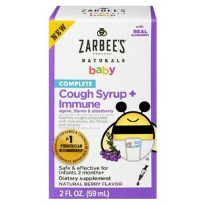 ZarBee's Naturals Baby Cough Syrup + Immune, Agave & Elderberry Berry - 2.0 FL OZ