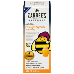 ZarBee's Naturals Children's Cough Syrup with Honey Nighttime, Grape Grape - 4.0 FL OZ