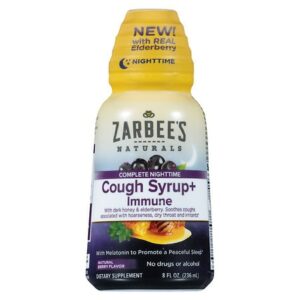 ZarBee's Naturals Complete Night Cough Syrup + Immune, Honey & Melatonin Berry - 8.0 FL OZ
