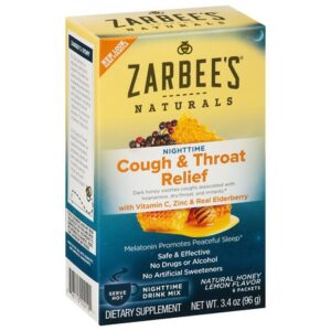 ZarBee's Naturals Cough & Throat Relief Nighttime Drink Packets Honey Lemon - 6.0 ea
