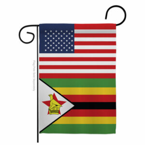 Zimbabwe US Friendship of the World Nationality Garden Flag