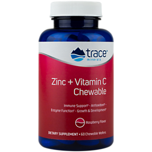 Zinc + Vitamin C Chewable for Immune Support - Raspberry (60 Chewable Wafers)