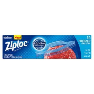Ziploc Freezer Gallon Bags with Grip 'n Seal Technology - 14.0 ea