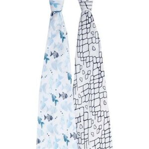 aden + anais gone fishing 2-pack classic swaddles