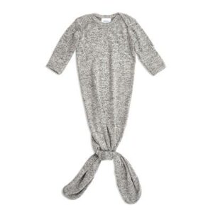 aden + anais heather grey 0-3 months snuggle knit knotted gown