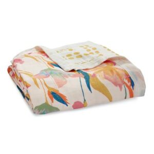 aden + anais marine gardens-floral seaweed silky soft dream blanket