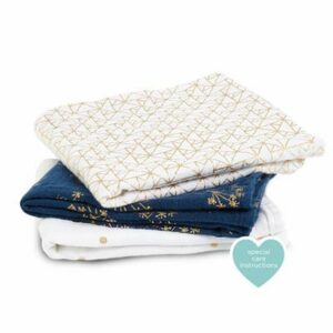 aden + anais metallic gold deco 3-pack musy - muslin squares