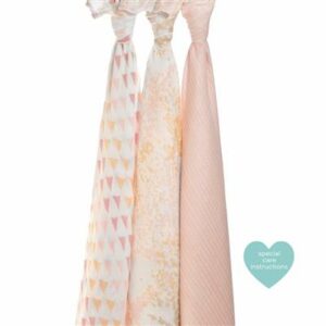 aden + anais metallic primrose birch 3-pack silky soft swaddles