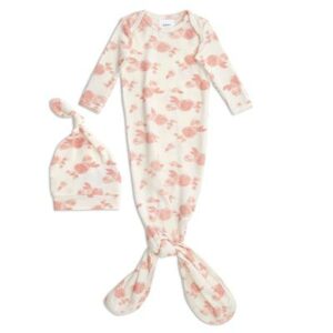 aden + anais rosettes 0-3 months snuggle knit gown+hat set