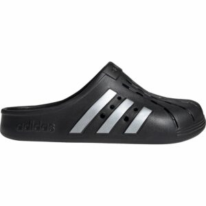 adidas Adults' Adilette Clogs Black/White, 08 / 09 - Soccer Slides at Academy Sports