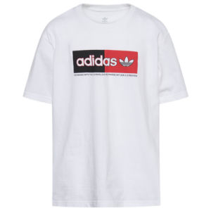 adidas Boys adidas Split Logo T-Shirt - Boys' Grade School White/Black/Red Size L