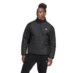 adidas Mens adidas Reversible Padded Sherpa Jacket - Mens Gray/Black Size XL