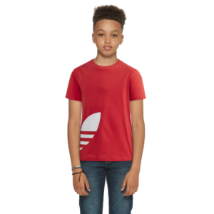adidas Originals Boys adidas Originals Adicolor Big Trefoil T-Shirt - Boys' Grade School Lush Red/White Size S