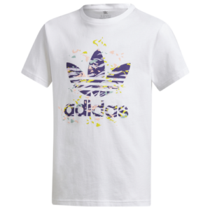adidas Originals Girls adidas Originals Adicolor Big Trefoil T-Shirt - Girls' Grade School White/Multi Size XL