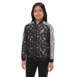 adidas Originals Girls adidas Originals Trefoil Superstar Track Top - Girls' Grade School Black/Multicolor Size S