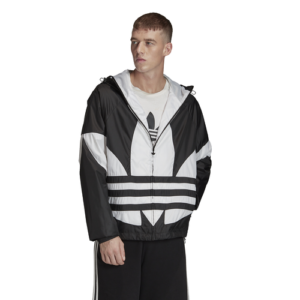 adidas Originals Mens adidas Originals Big Trefoil Windbreaker - Mens Black/White Size M