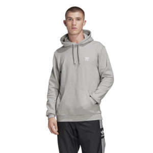 adidas Originals Mens adidas Originals Essential Hoodie - Mens Medium Grey Heather/White Size XXL